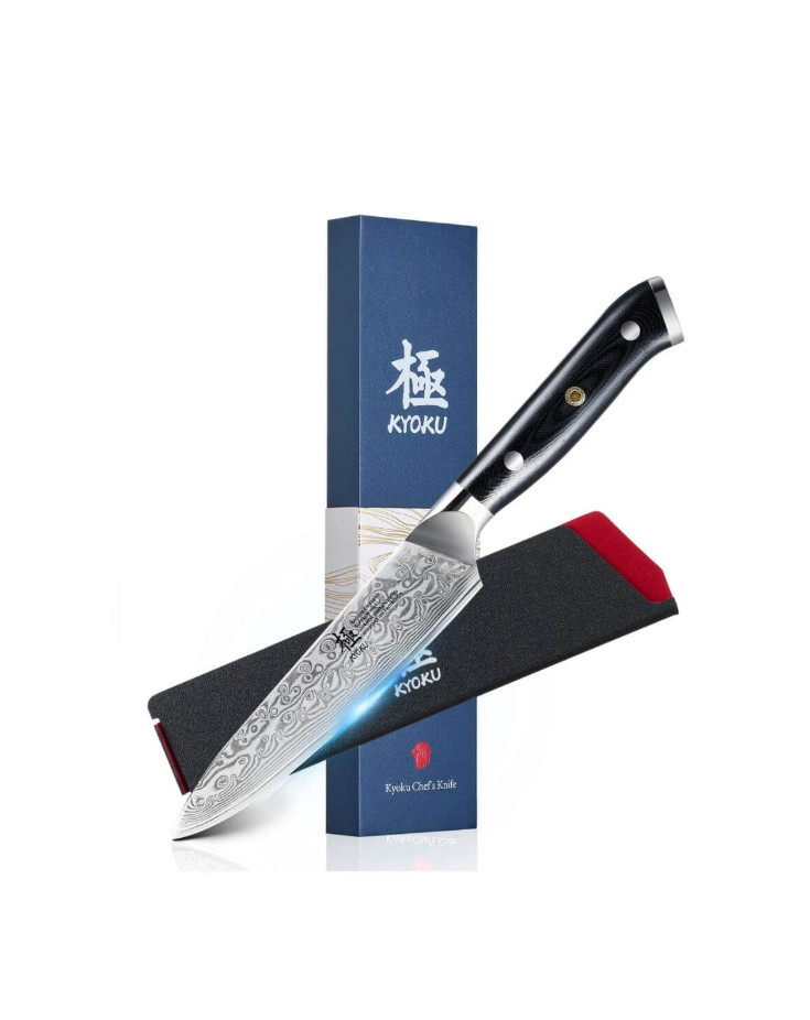 5″ Japanese Utility Knife VG10 Damascus Steel with Silver Ion Blade | Gin Series