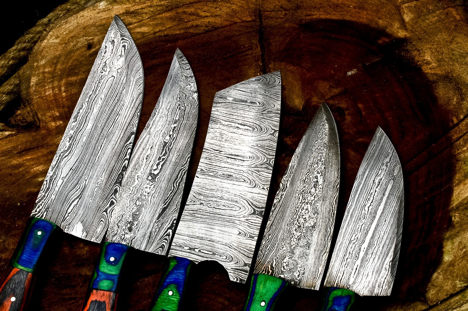 CUSTOM HANDMADE FORGED DAMASCUS STEEL CHEF KNIFE KITCHEN CHEF KNIVES SET