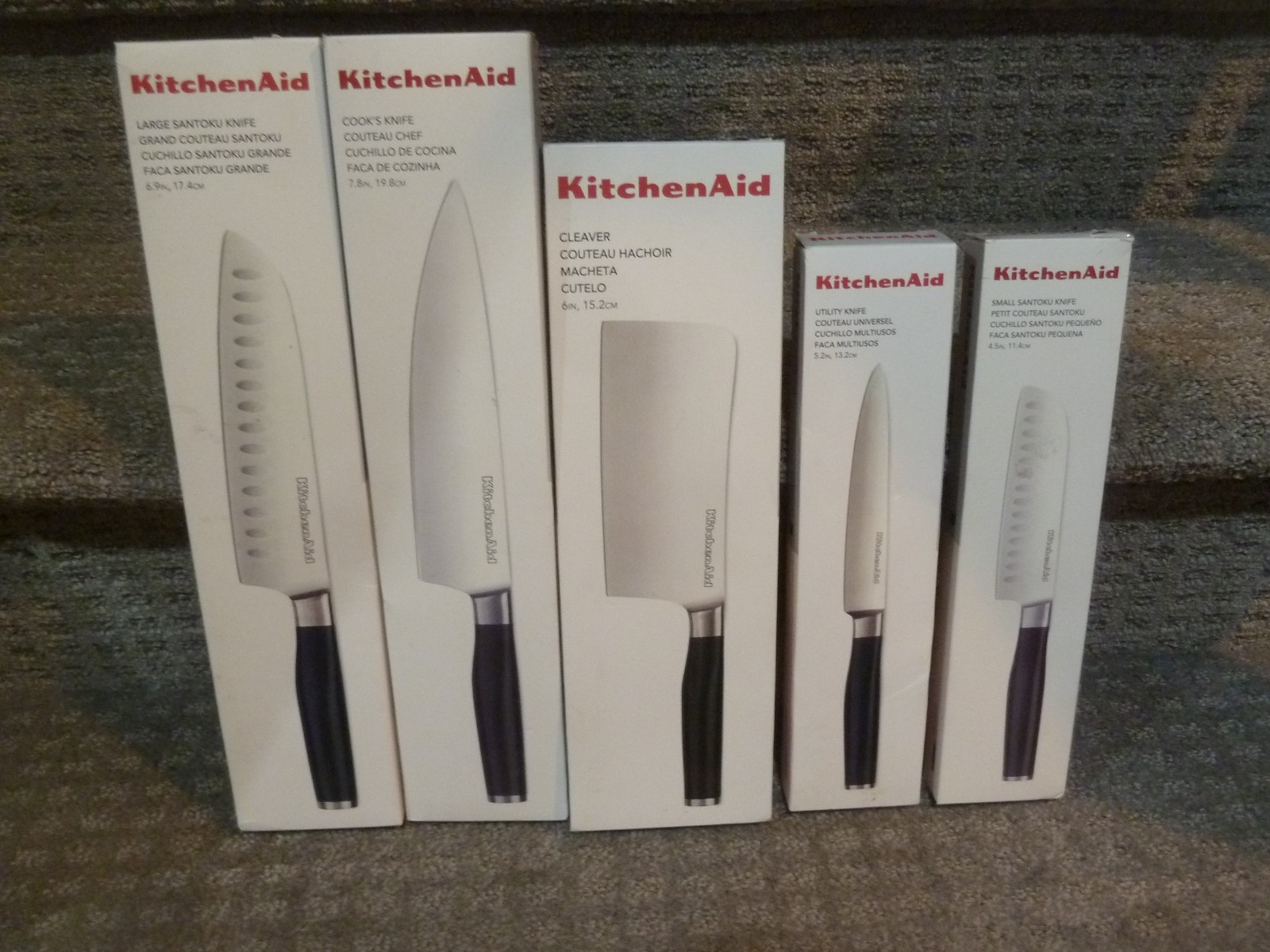 KitchenAid LOT Small + Large Santoku Knife Cleaver Cook’s + Utility Knife NEW