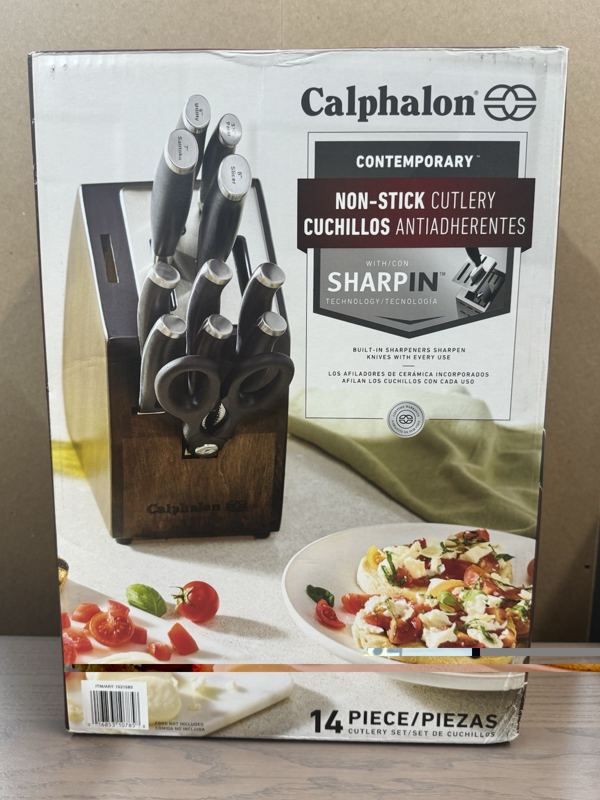 Calphalon Contemporary SharpIN 14-Piece Knife Block Set New In Box Non Stick