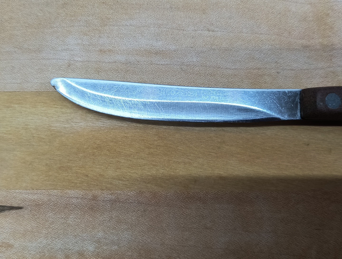 Vintage Cutco 1059 Steak Knife Smooth Edge Brown Wood Handle