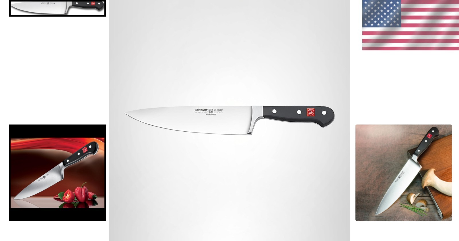 Chef Knife 8 Inch Stainless Steel Kitchen Utility Cutlery Black Handle