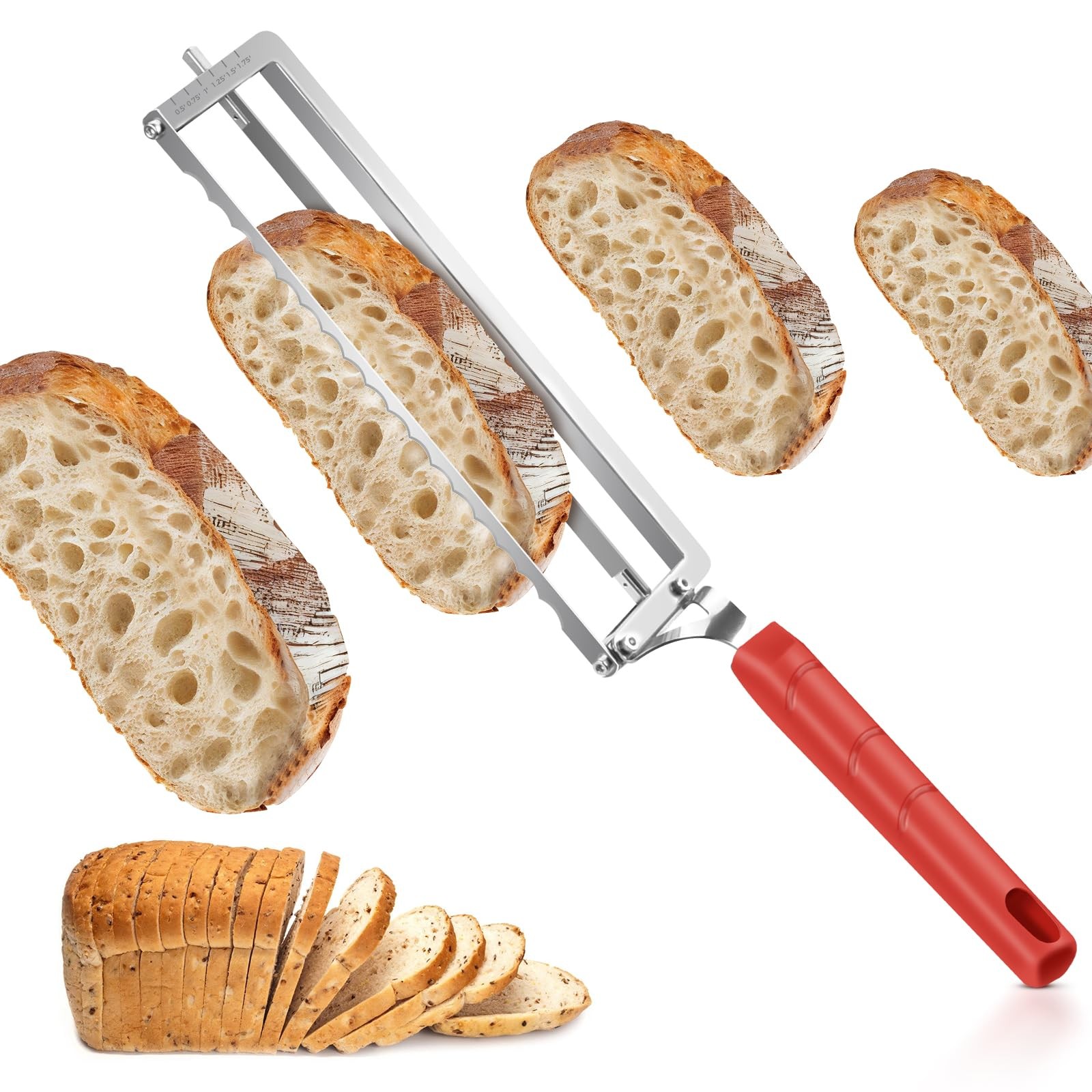 Upgraded Adjustable Bread Knife for Homemade Bread – Manual Bow Sourdough Bre…