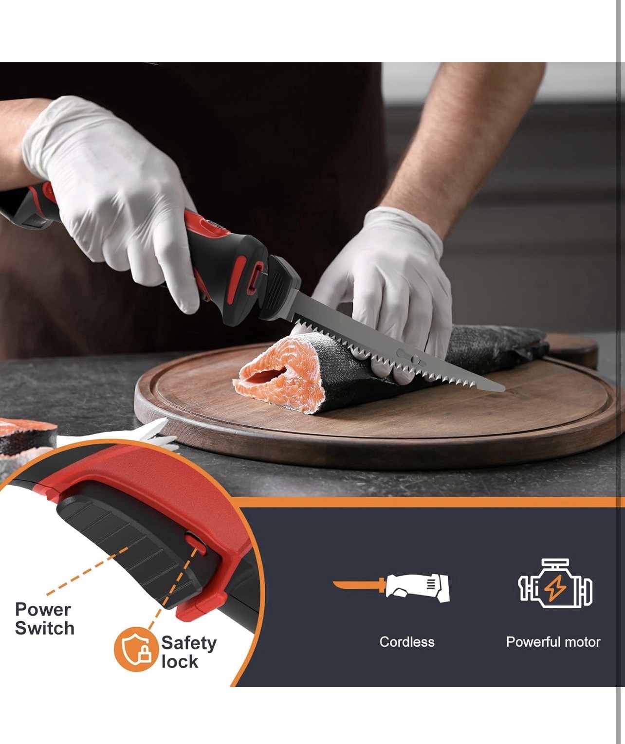 Electric Fillet Knife for Fish – Cordless Fillet Knife with 4 Blades 2 Battery’s