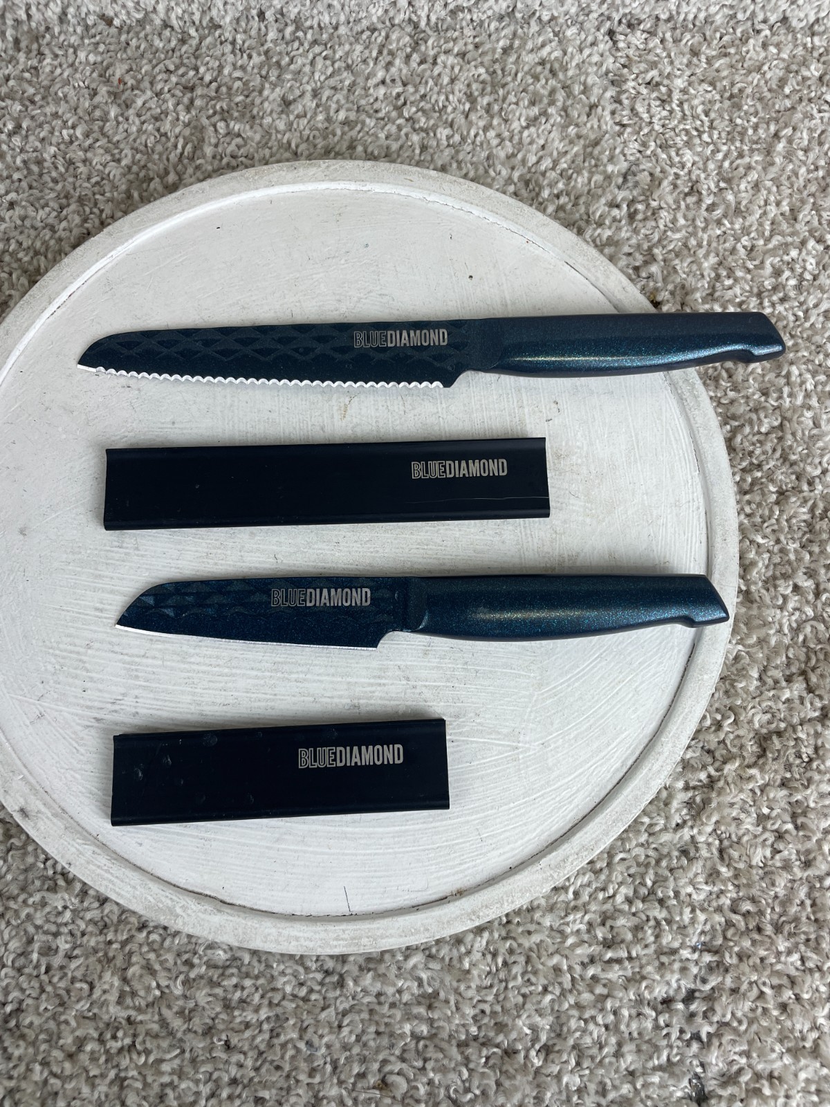 Lot of 2 Blue Diamond Sharp Stone Stainless Steel Non Stick Knife