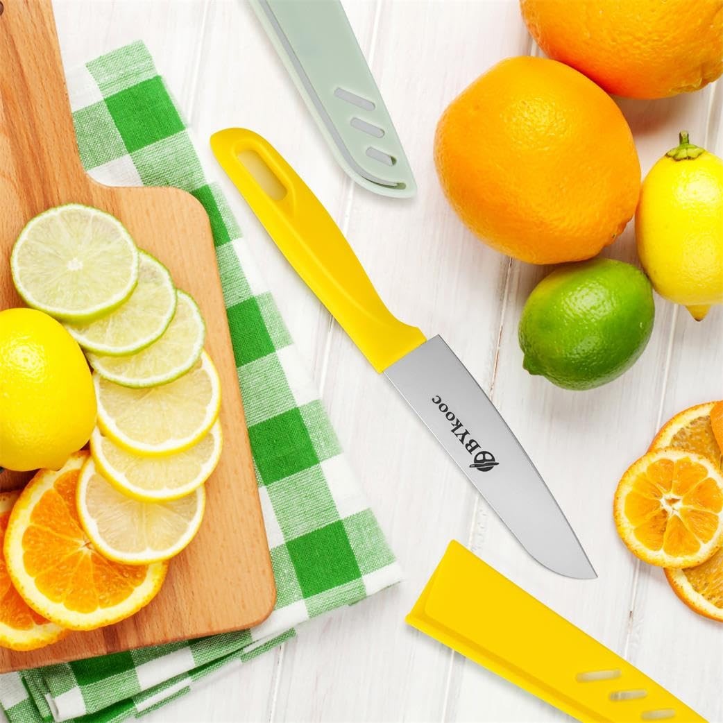 BYkooc 8 pieces Paring Knives (4PCS Peeling Knives and 4PCS Knife Sheath), Ul…