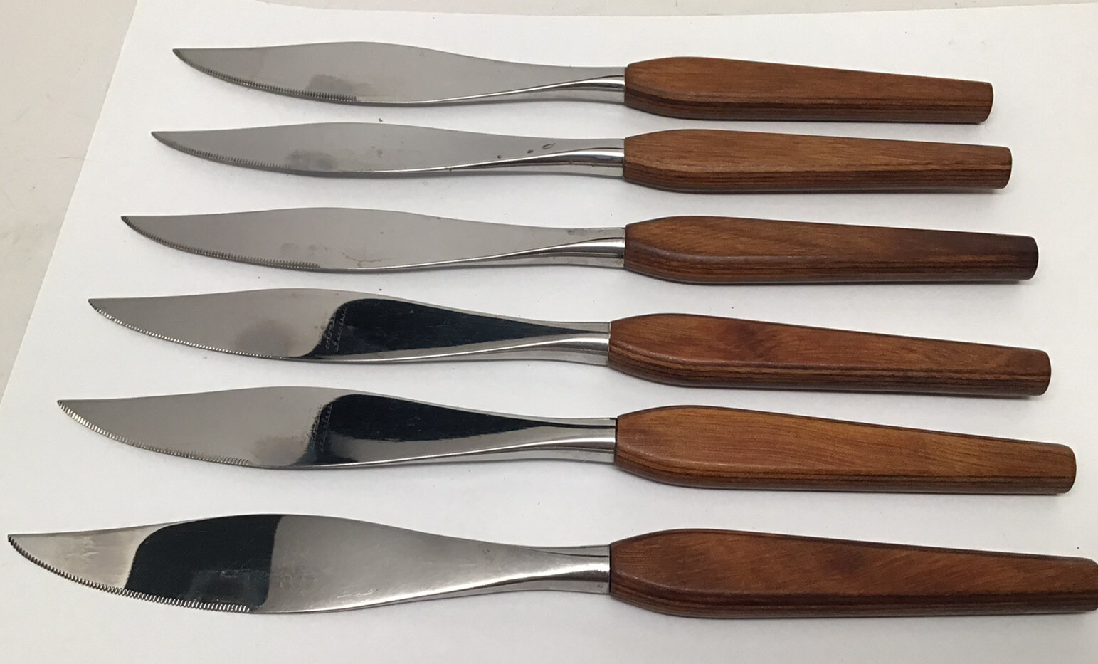 Vintage MCM Washington Forge Town Country Fleetwood Knives Teak Rosewood Handles