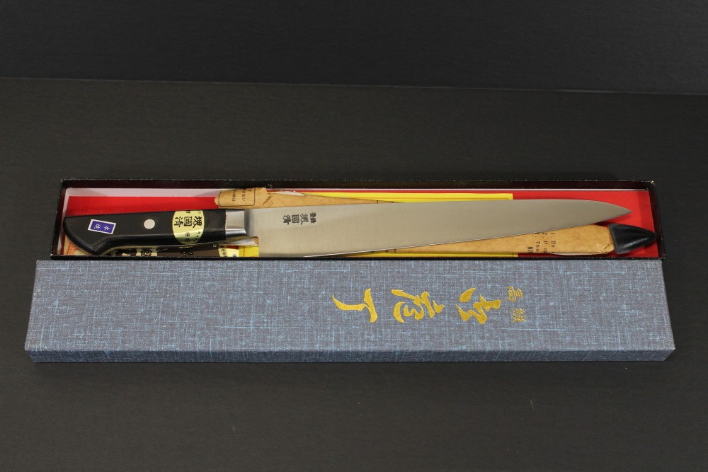 Japanese Kitchen Chef Knife Honyaki Katana Method GYUTO 9.5″ 24cm Blade #6 SHARP