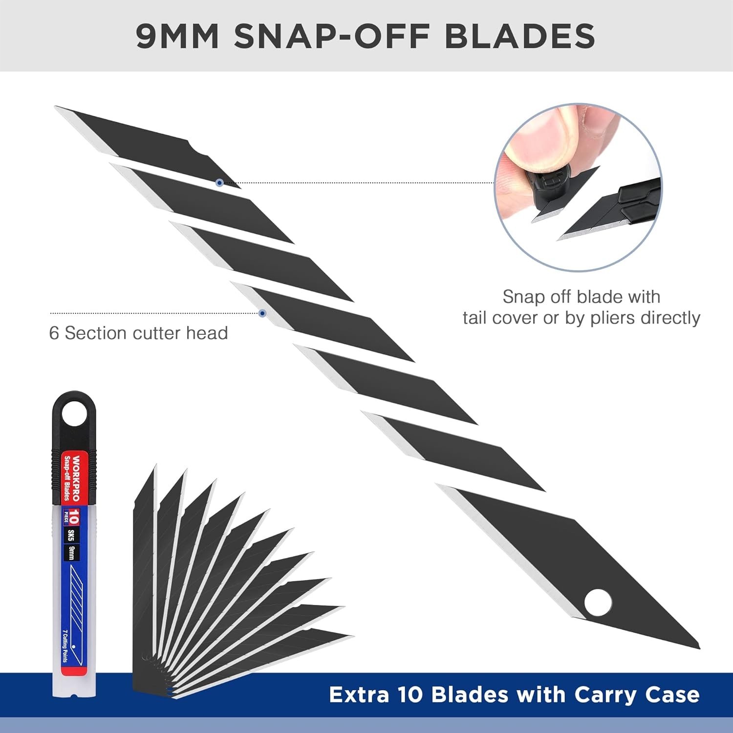 Utility Knife Heavy Duty Box Cutter Retractable Blade Set 5 Pack