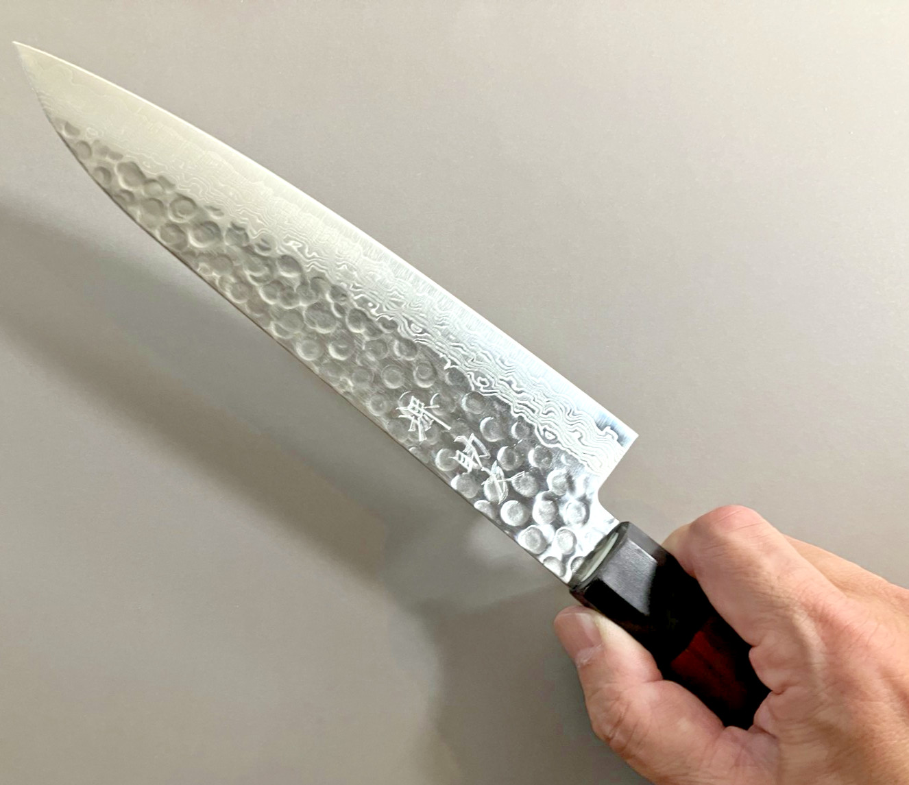 Japanese Gyuto Knife 180mm AUS10 Damascus Tsuchime Wa Handle HW104S