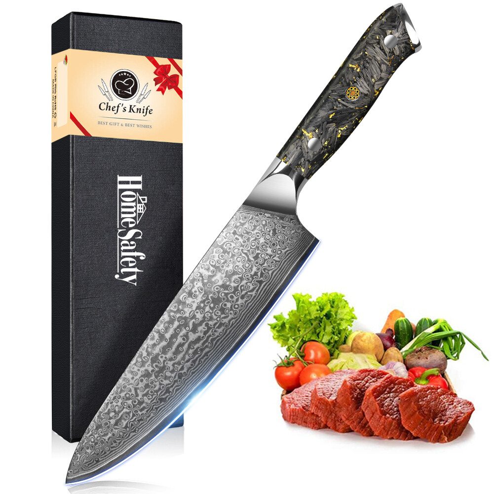 8In Kitchen Knife Santoku Knife Damascus Chef Knife VG10 Handle for Home Kitchen
