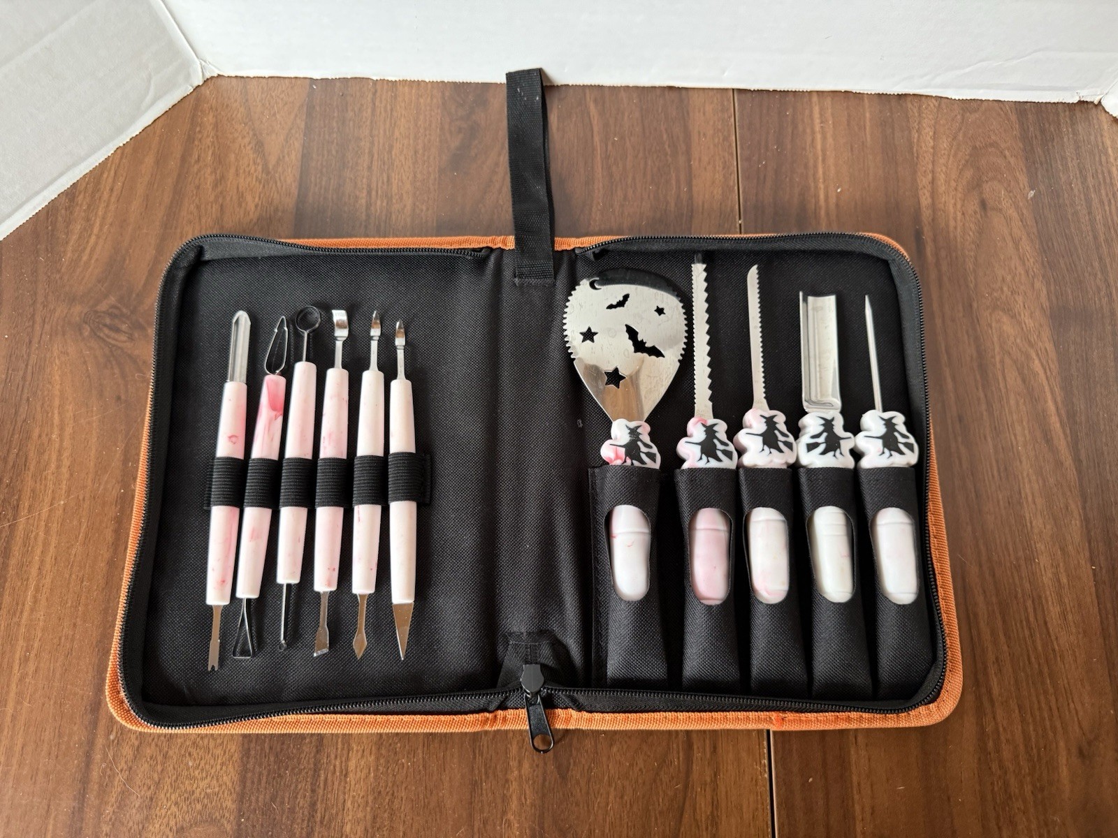 11 Pieces Pumpkin Carving Tool Kit Halloween Set with Zip Carry Case Adult Carve