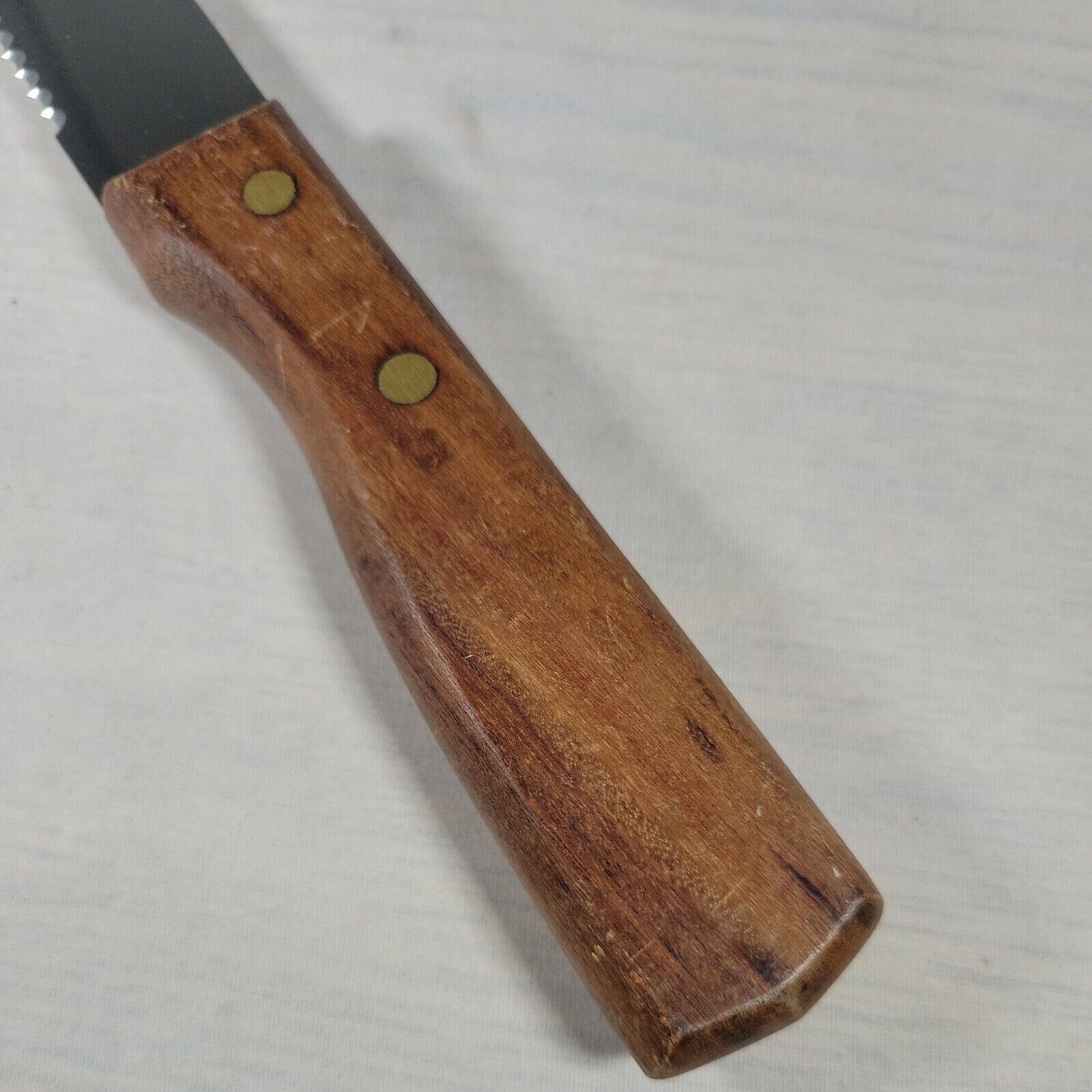 Tramontina Inox Knife 8″ Blade Full Tang Wood Handle Stainless Bread Knife Vtg