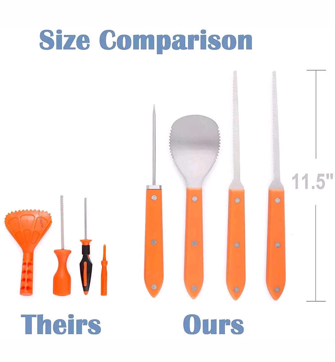 Professional Heavy Duty 4pc Stainless Steel Pumpkin Carving Tool Kit USE FOR YRS