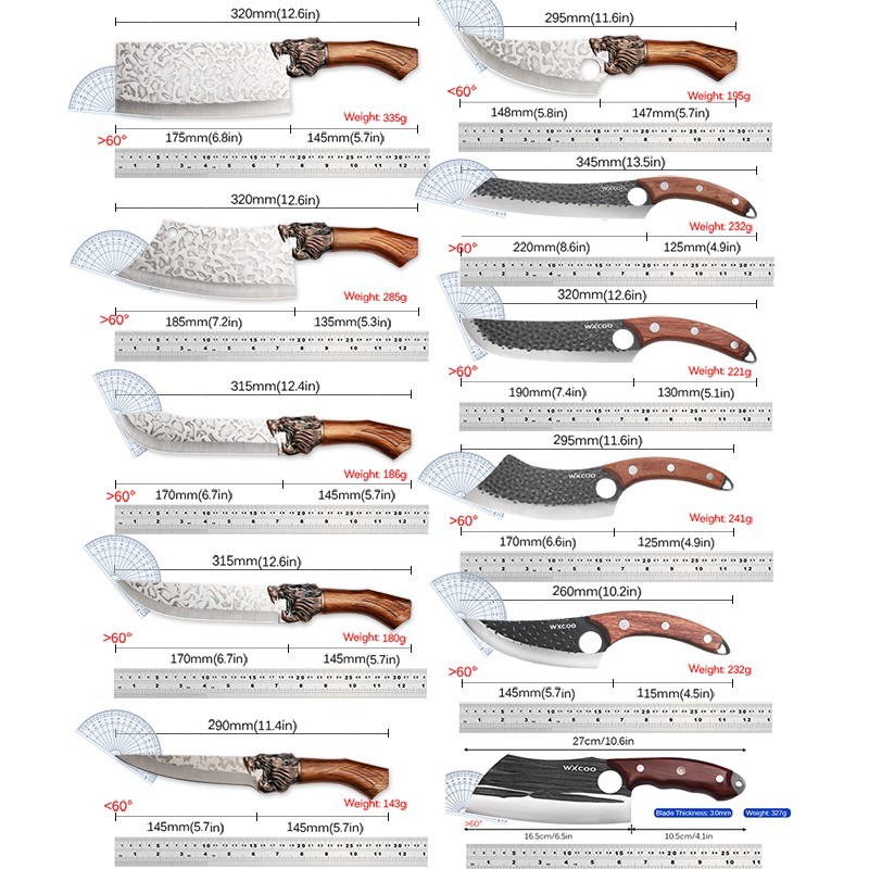 12PCS Stainless Steel Knife Set Multipurpose Chef Utility Cutting Knives
