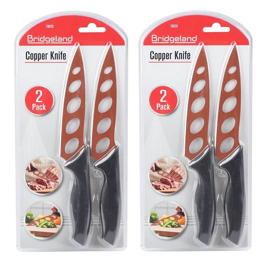Bridgeland Copper Knife 2 Pack 9″ No-Sharpening Stainless Steel (2 Packages) G17