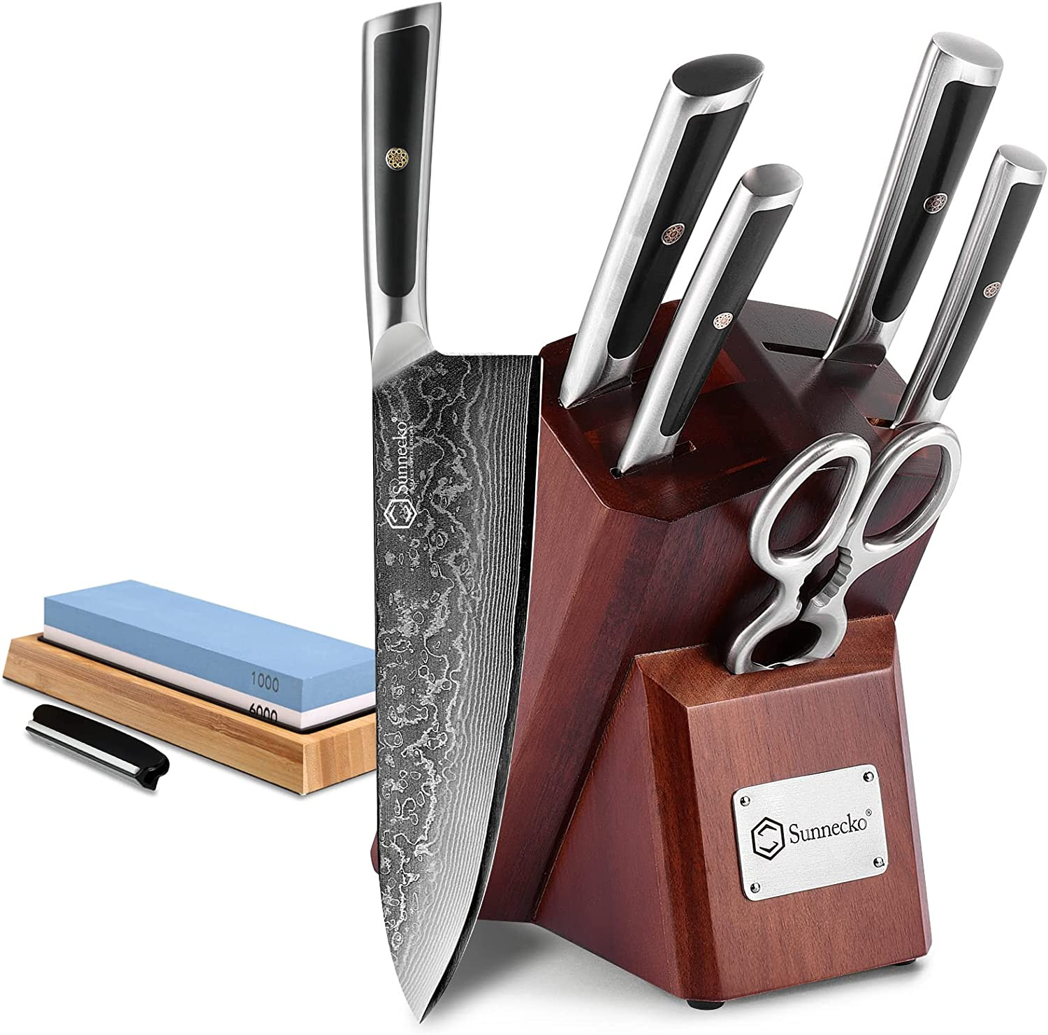 Japanese Kitchen Knife Set VG-10 Damascus Steel Chef Slicer Meat Cooking Cutlery