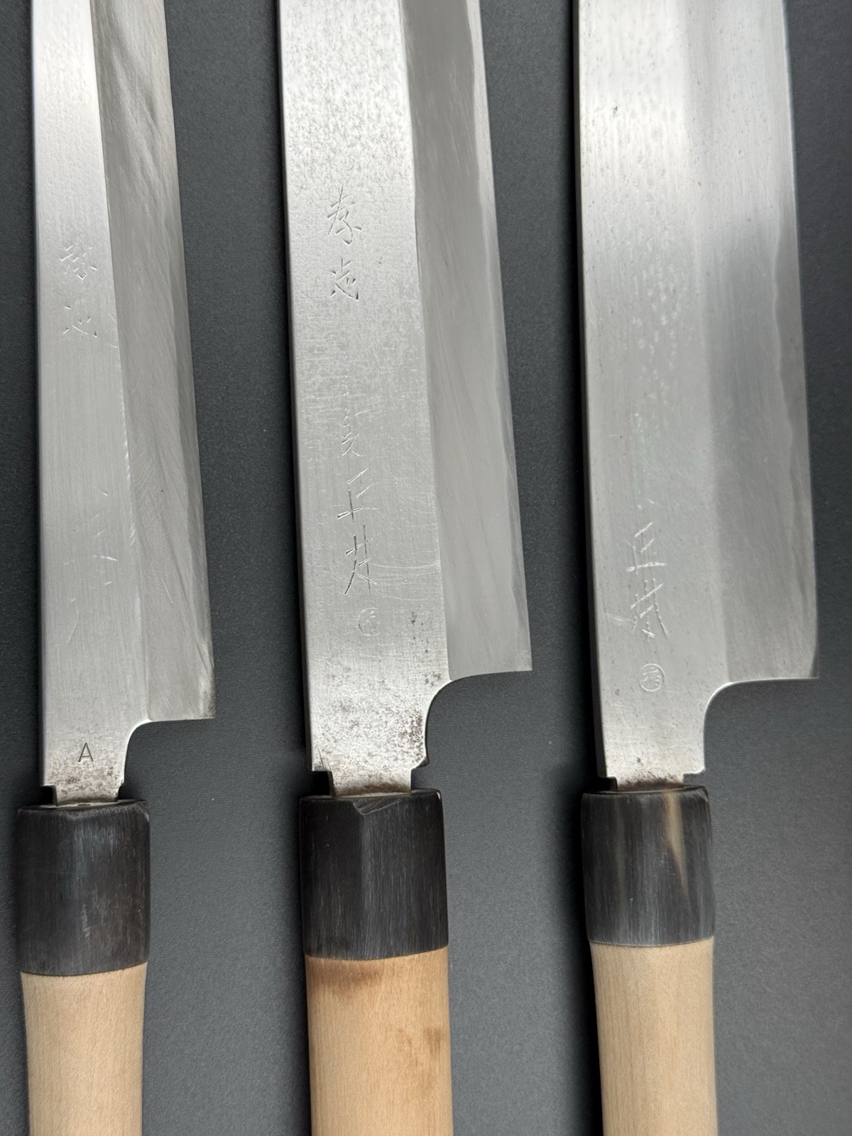 Tsukiji Masamoto Japanese Knife 4 pc Set Yanagiba Usuba Carbon Steel Katana