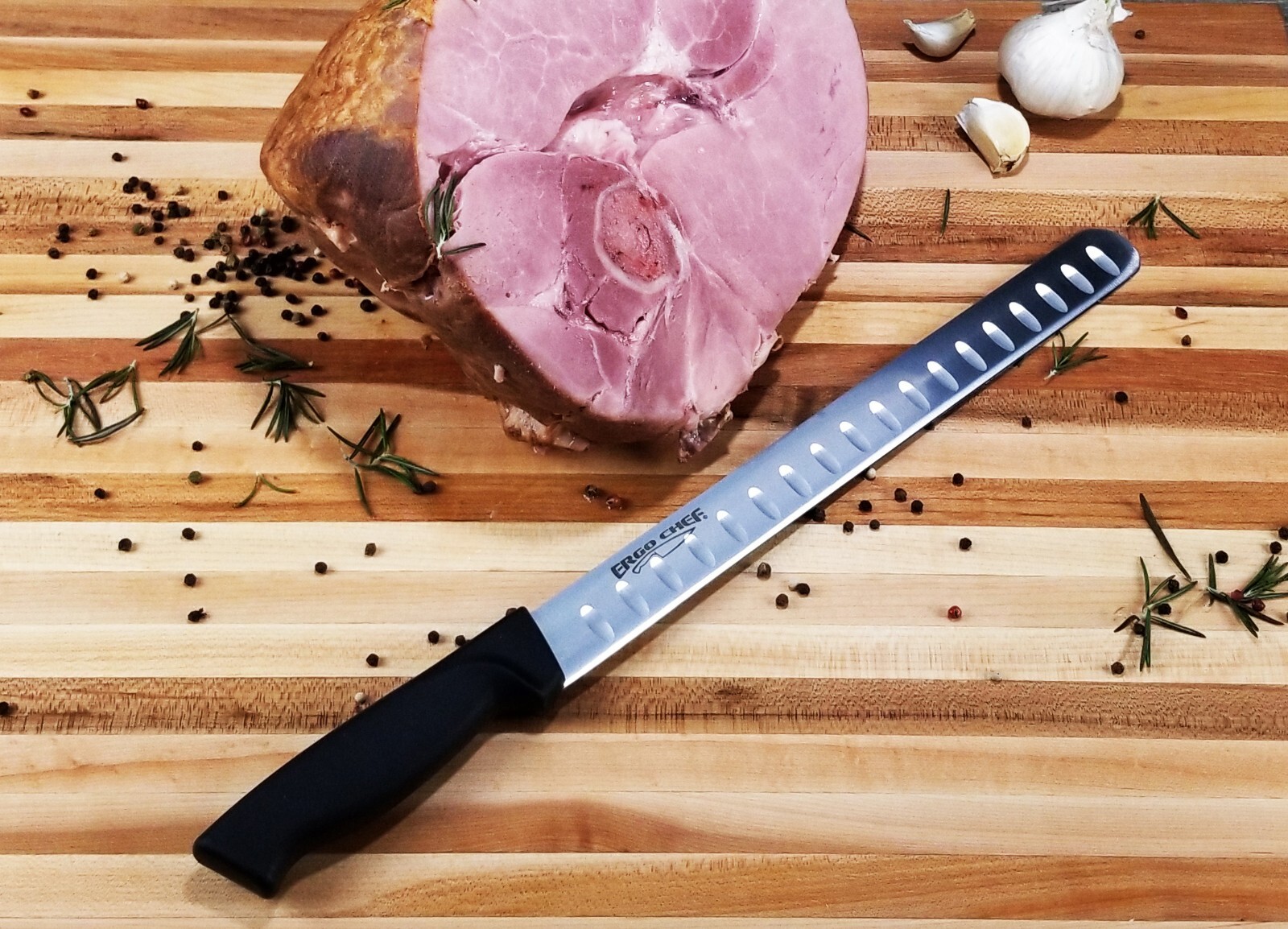 Ergo Chef 2 pc. Carving Set 12 inch Slicer carving Knife w/ Meat carving Fork