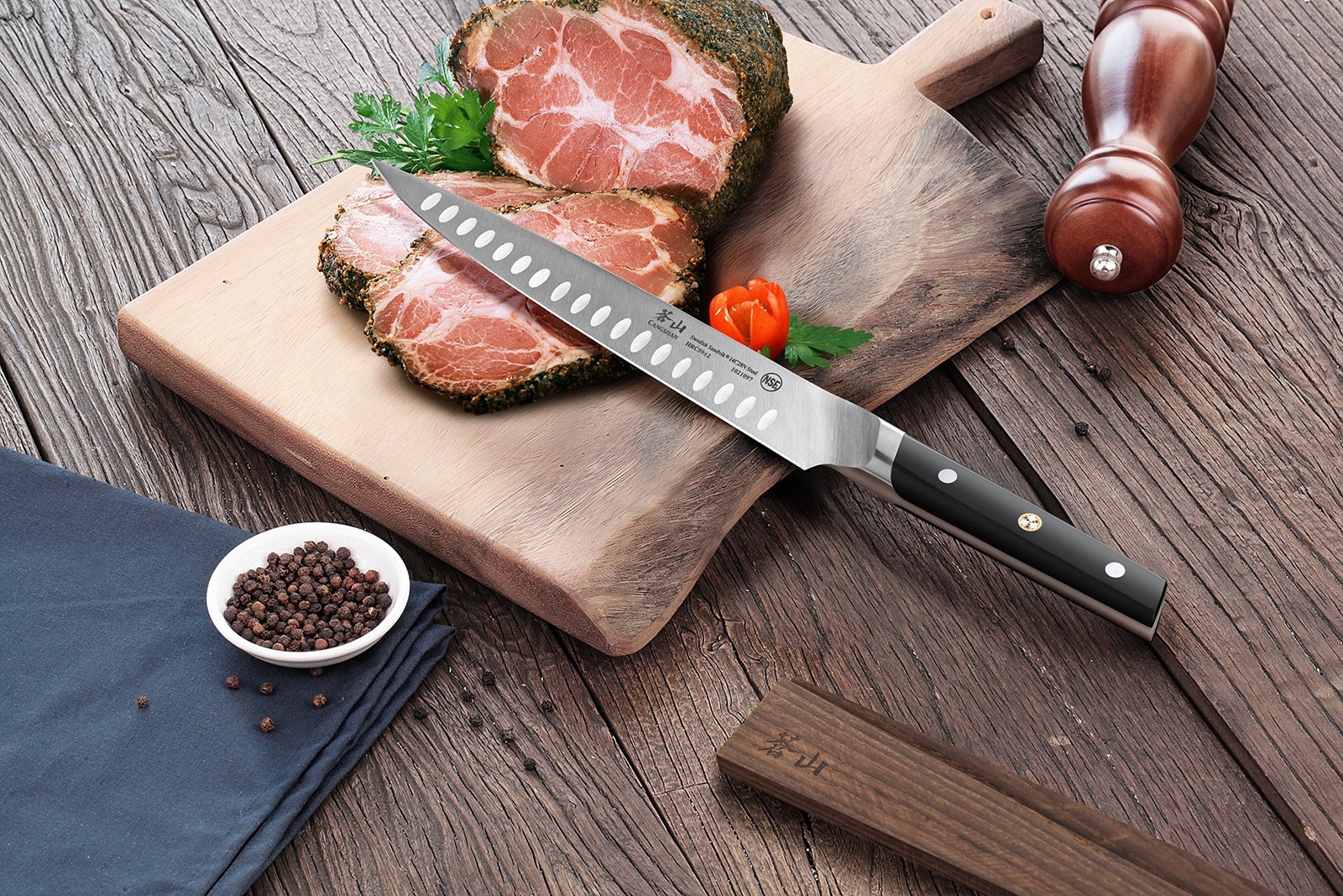 Cangshan TC Series 1021103 Swedish 14C28N Steel Forged 9-Inch Carving Knife a…
