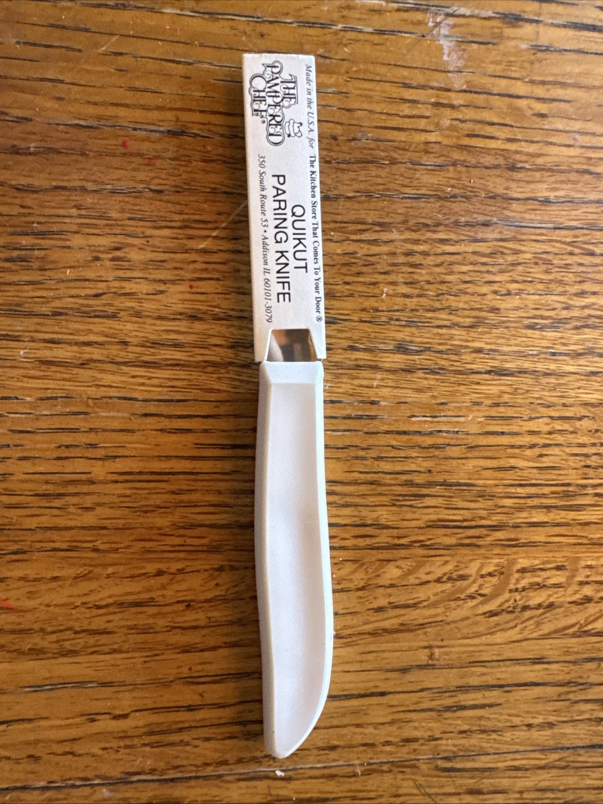 Pampered Chef Quikut Paring Knife White Handle 2.5″ Blade New in the package