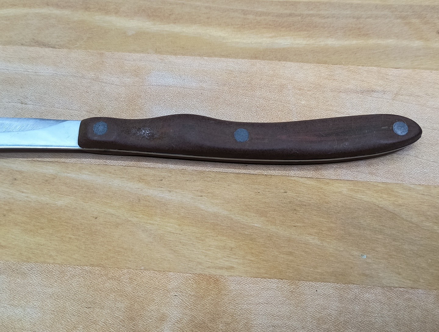 Vintage Cutco 1059 Steak Knife Smooth Edge Brown Wood Handle