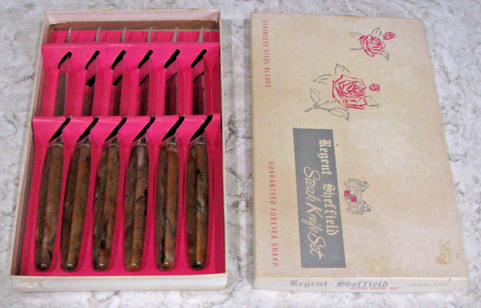Regent Sheffield Steak Knife Set, Serrated Stainless-Steel Blades, Set of 6, USA