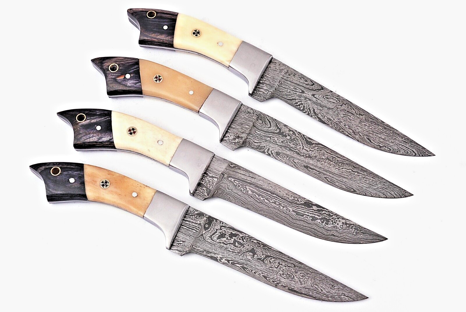 Damascus Steak Chef Knife Set Custom Made – Hand Forged Damascus Steel 1390