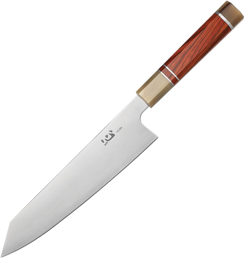Xin Cutlery Kritsuke Kitchen Knife 8.85 14C28N Steel Blade Buffalo Horn/Rosewood