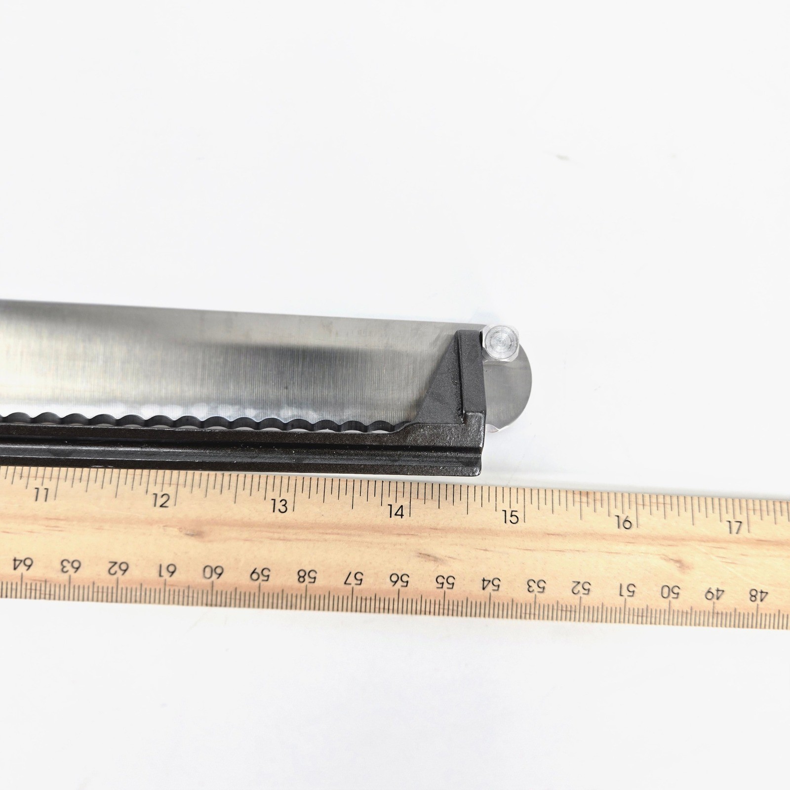 Montana Italy Adjustable Slicing Knife Serrated Bread Guide Wood Handle Vintage