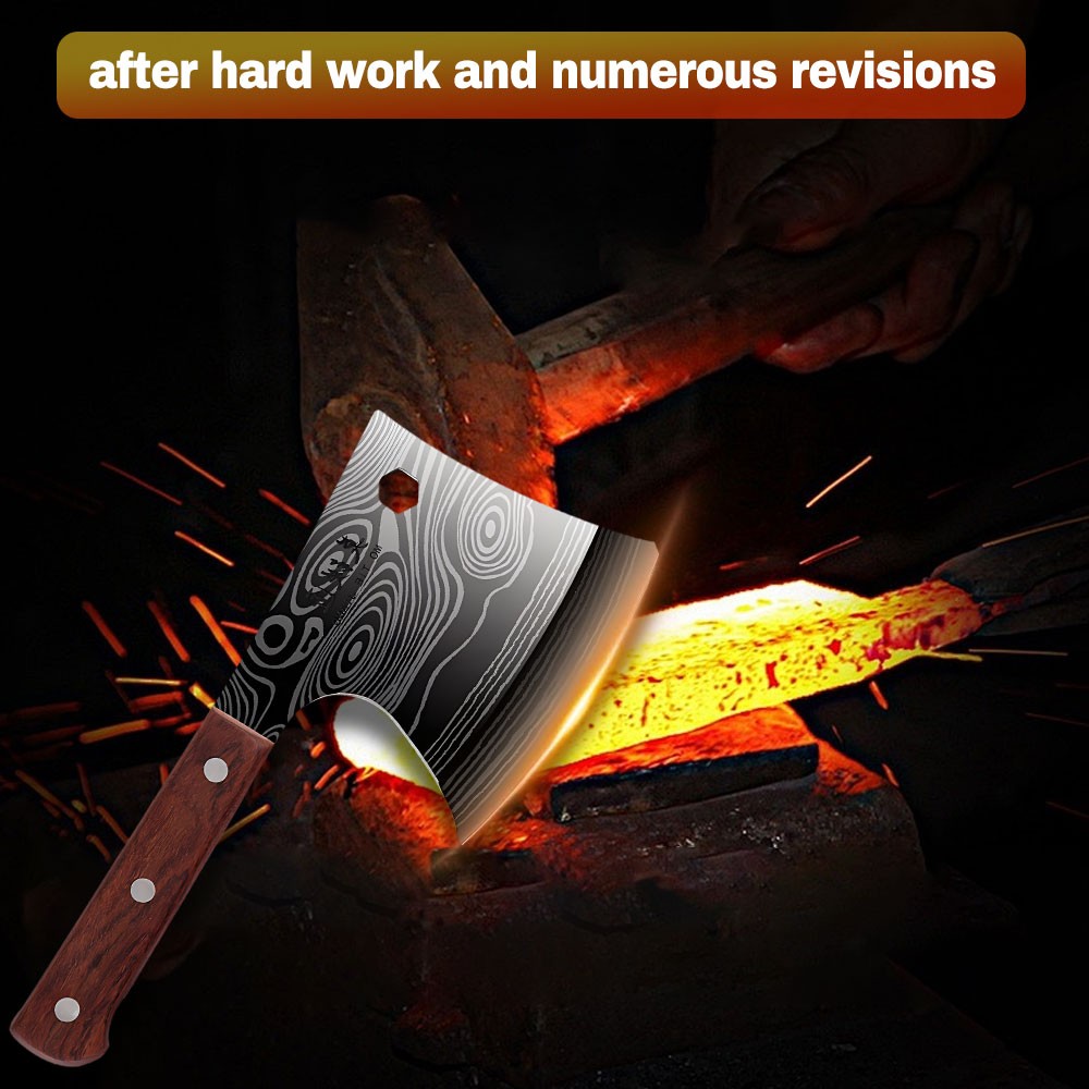 Meat Cleaver Butcher Knife Heavy Duty Stainless Steel Bone Chopper Cutting Axe