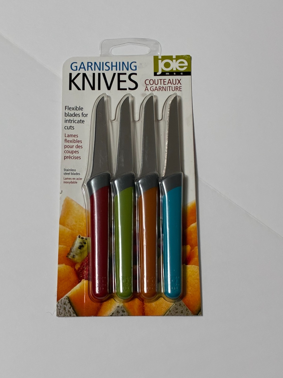 Joie 4 Piece Garnishing Knives Set – Blue Green Red Orange