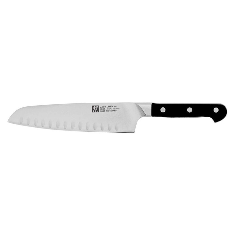 ZWILLING Pro 7″ Slim Hollow Edge Santoku Knife Forged FRIODUR Blade