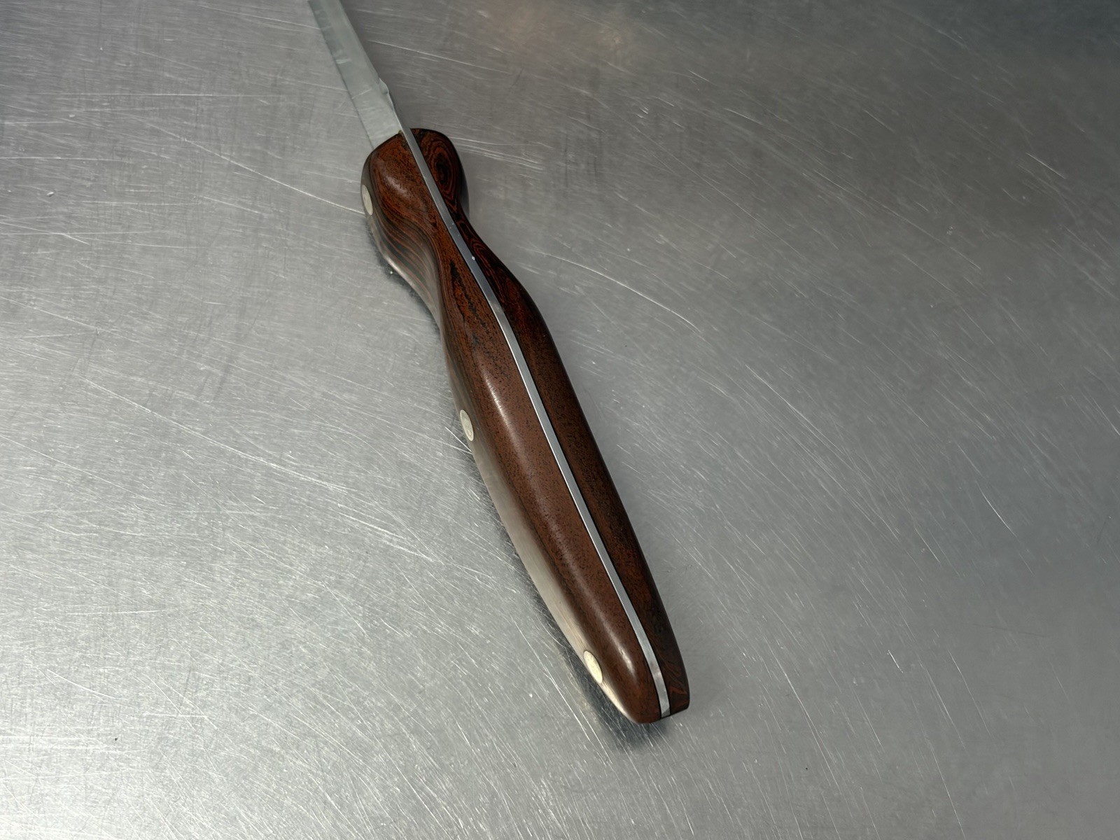 Vintage CUTCO No. 21 Kitchen Knife Classic Wooden Brown Swirl Handle 4 3/8” Trim