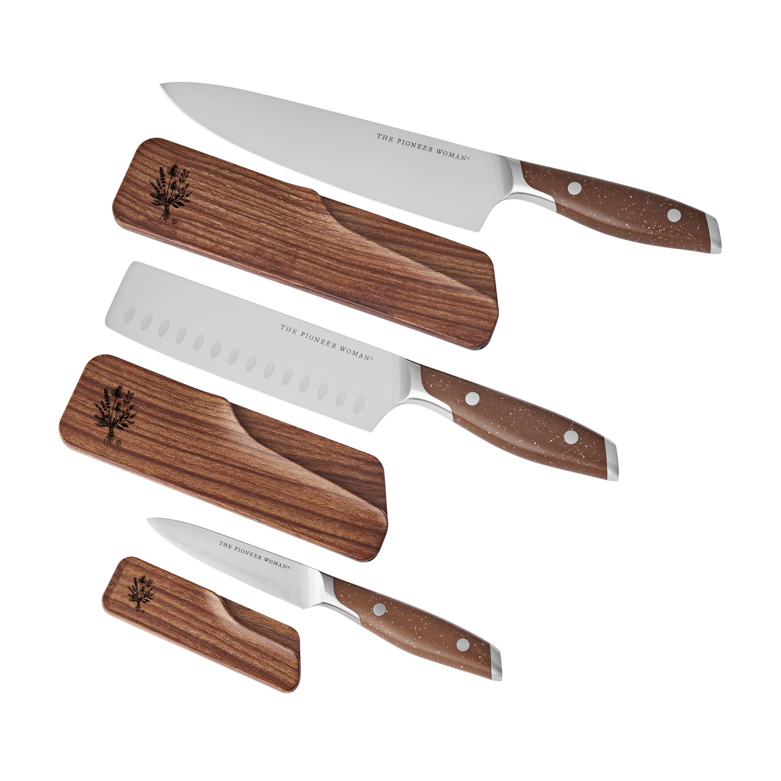 3-Piece Knife Set, Brown Speckle