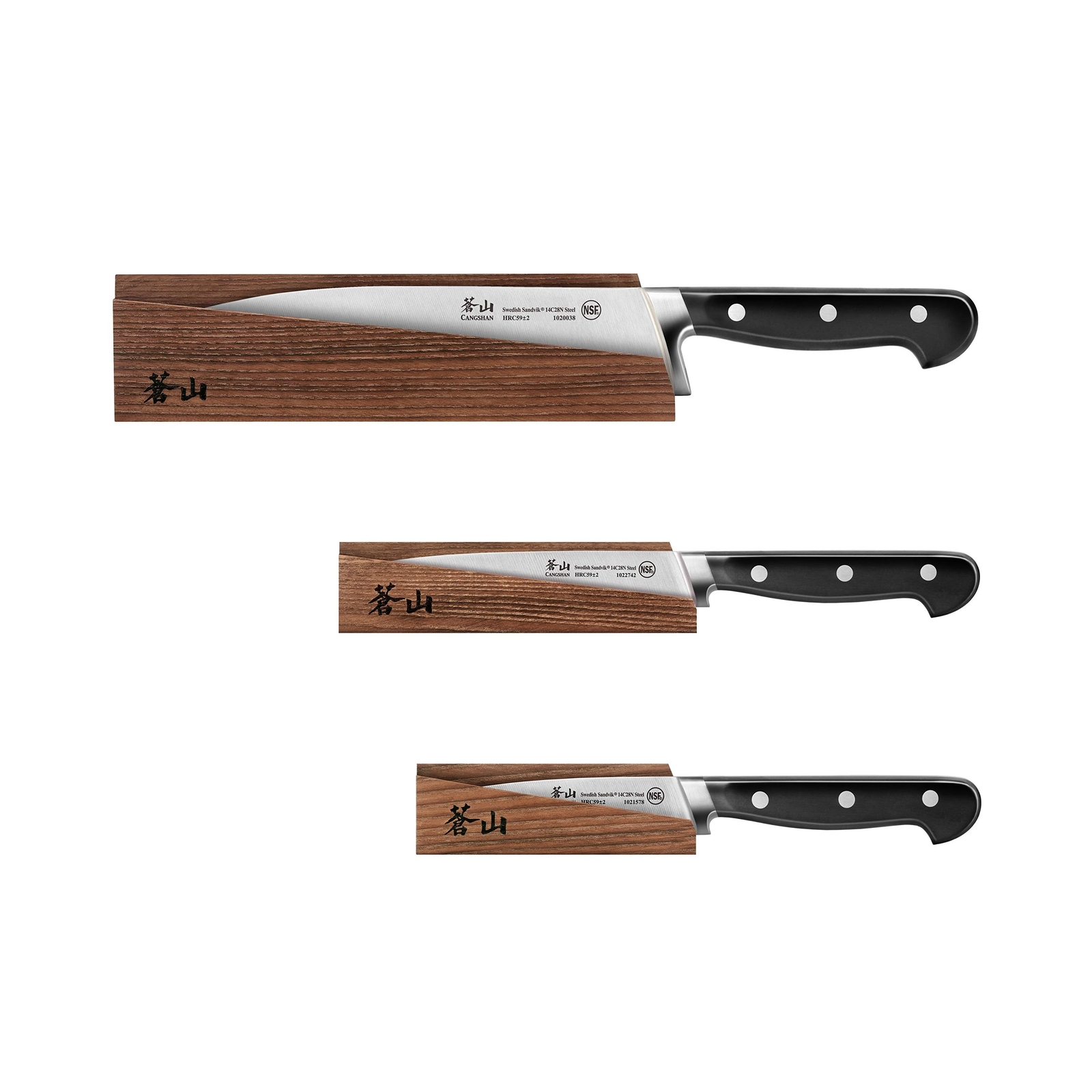 Cangshan TV2 Series 1023015 Swedish 14C28N Steel Forged 3-Piece Starter Knife…