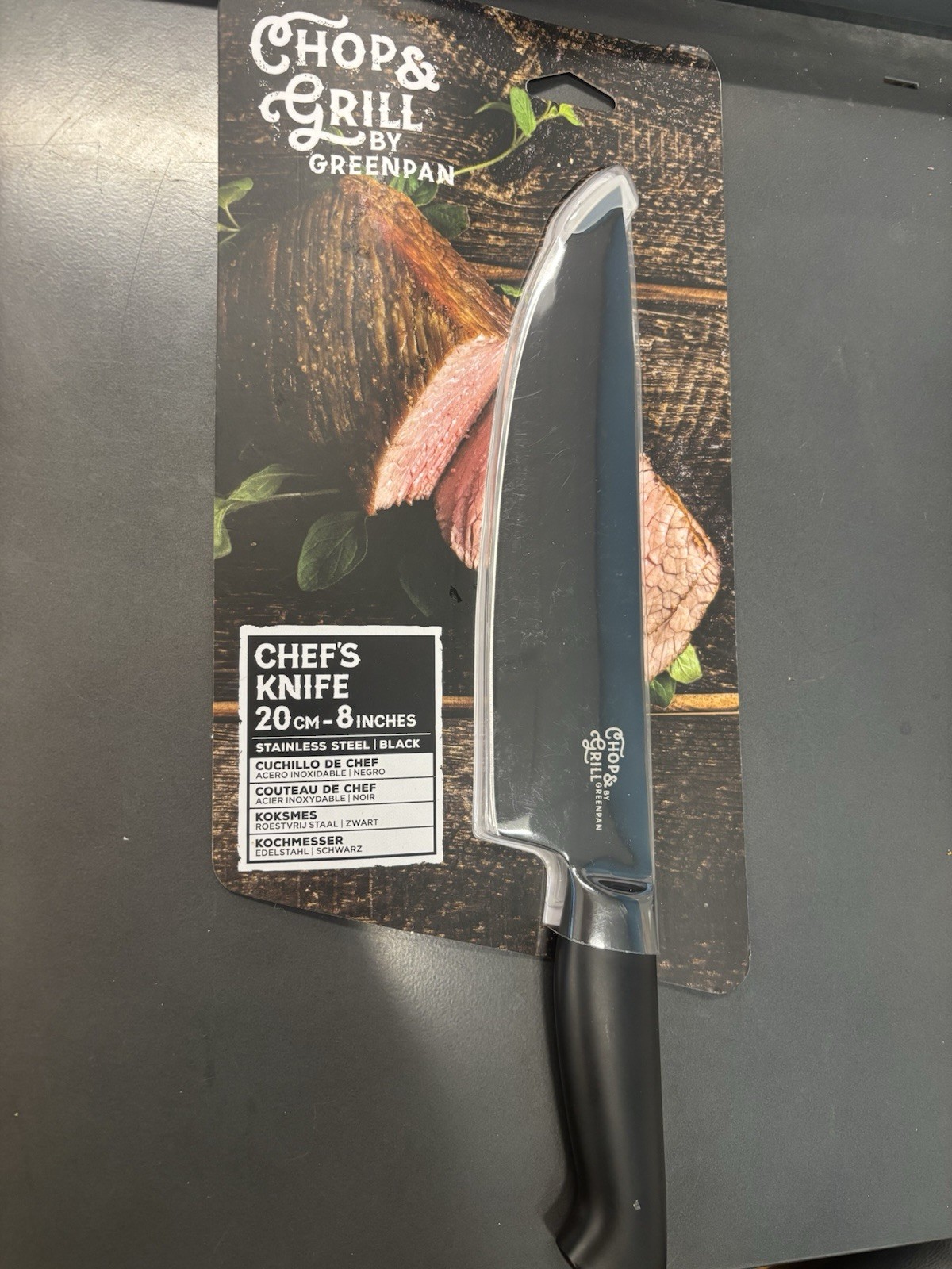 Greenpan Chef’s Knife 8 Inches Stainless Steel Chop And Grill, New In Package