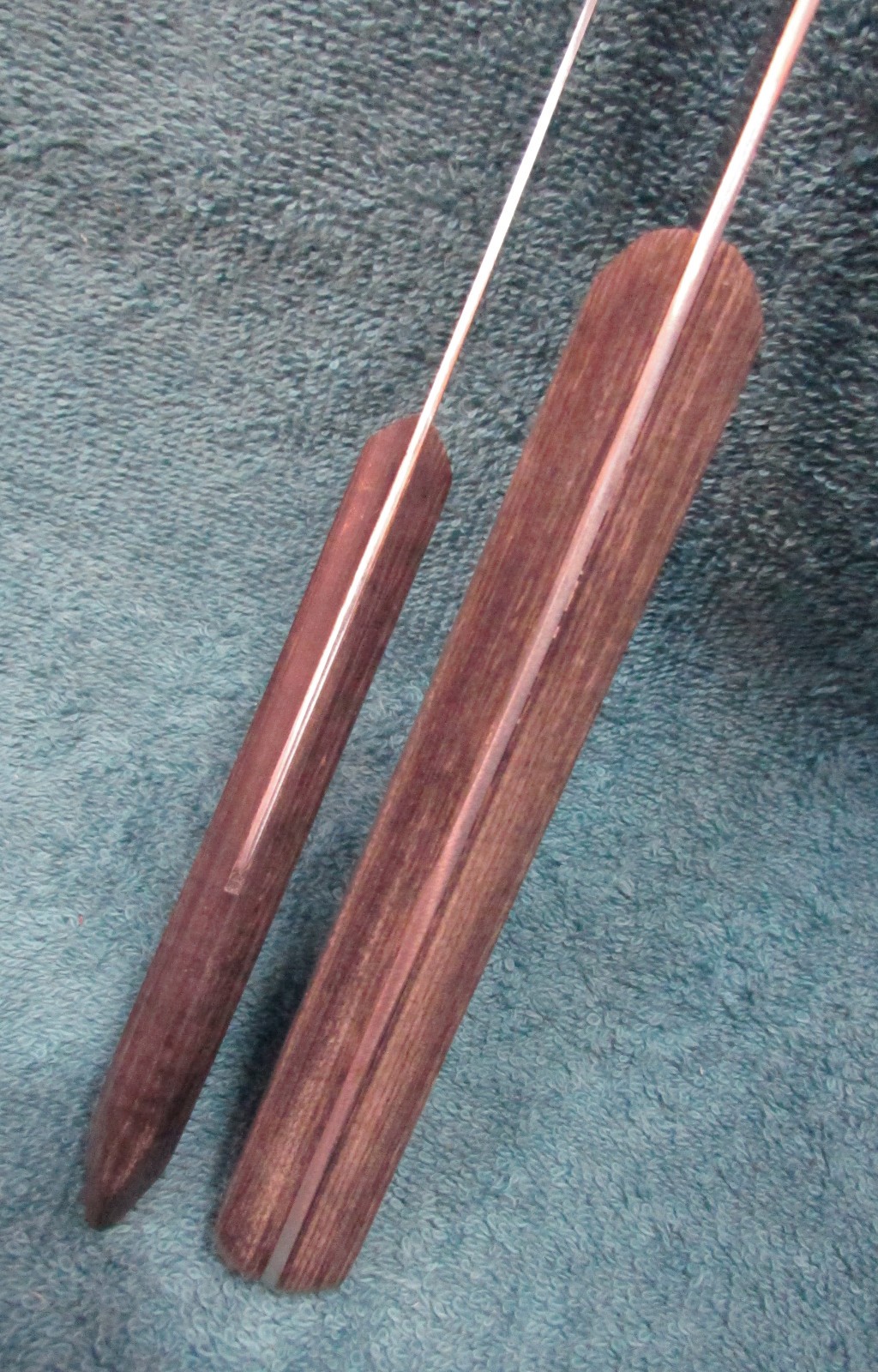 2 Vintage Round End MAC KITCHEN KNIVES Full Tang Rivet Wood Handles Made Japan