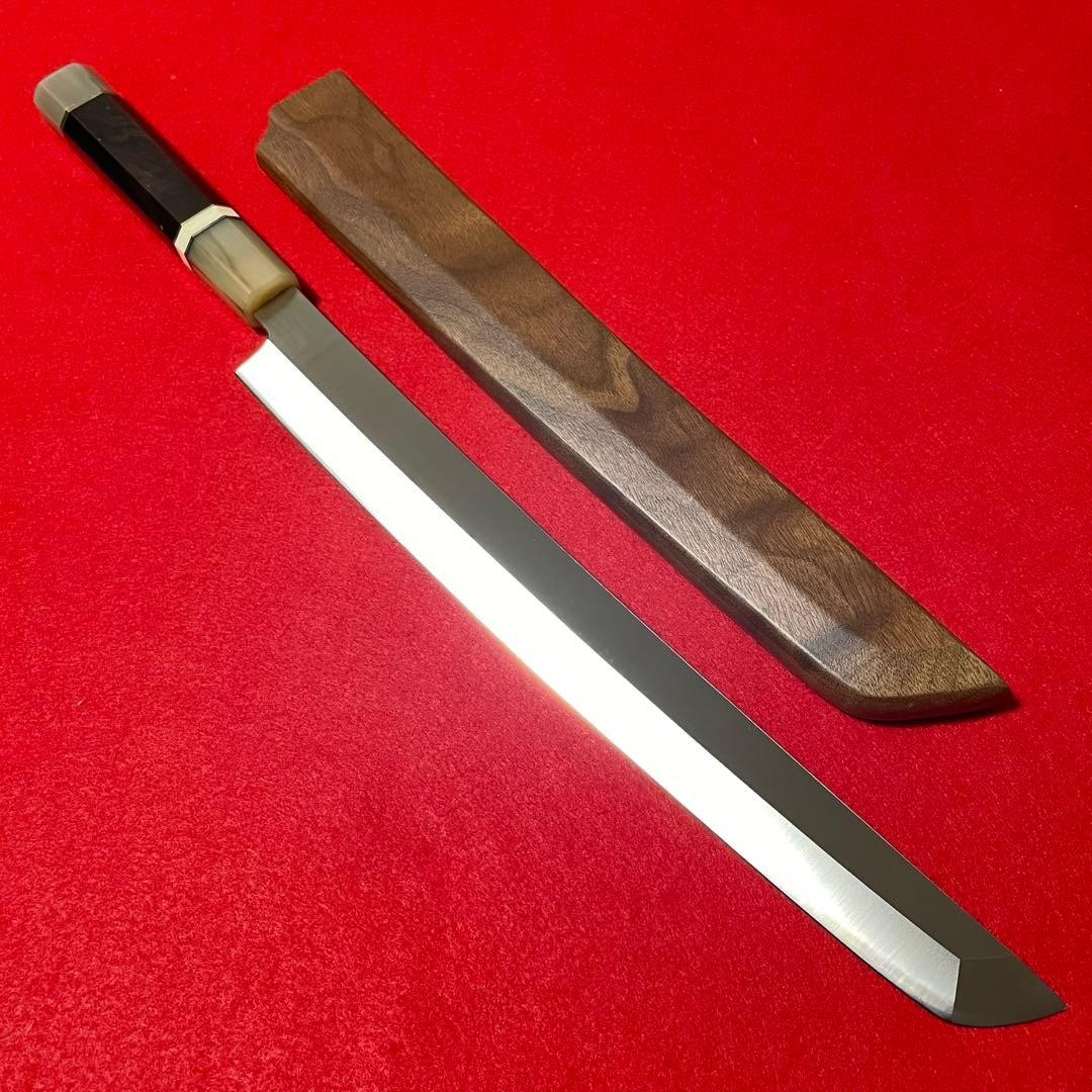 Sakimaru Yanagiba Honyaki Japanese Sashimi Knife 300mm Ebony Handle with Saya