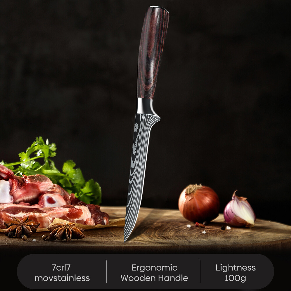 6″ Viking Chef Knife Japanese Steel Meat Cleaver Kitchen Boning Knife Butcher US