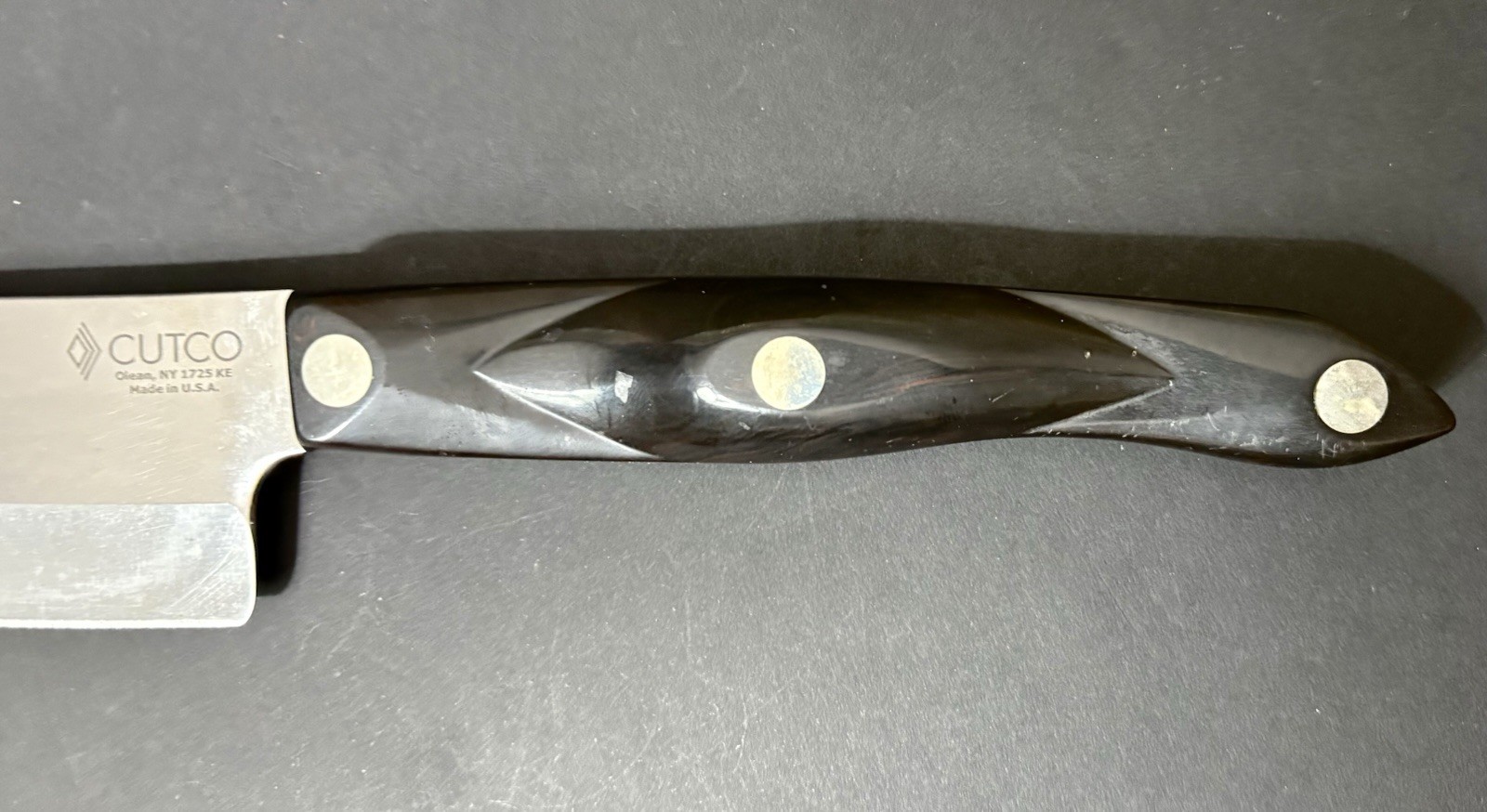 Vintage Cutco #1725 KE 9-1/4 inch French Chef’s Knife Brown Handle