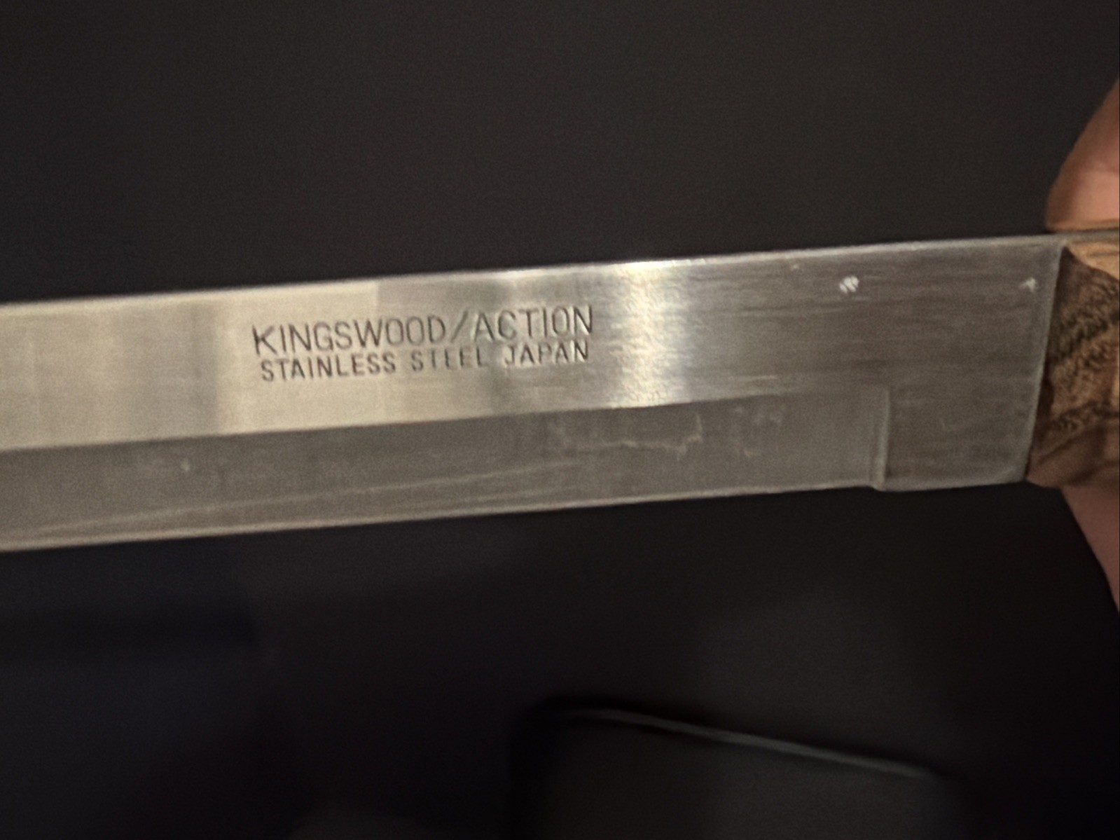 Vtg Kingswood Action 14.5″ Stainless Steel Carving Knife Hardwood Handle Japan