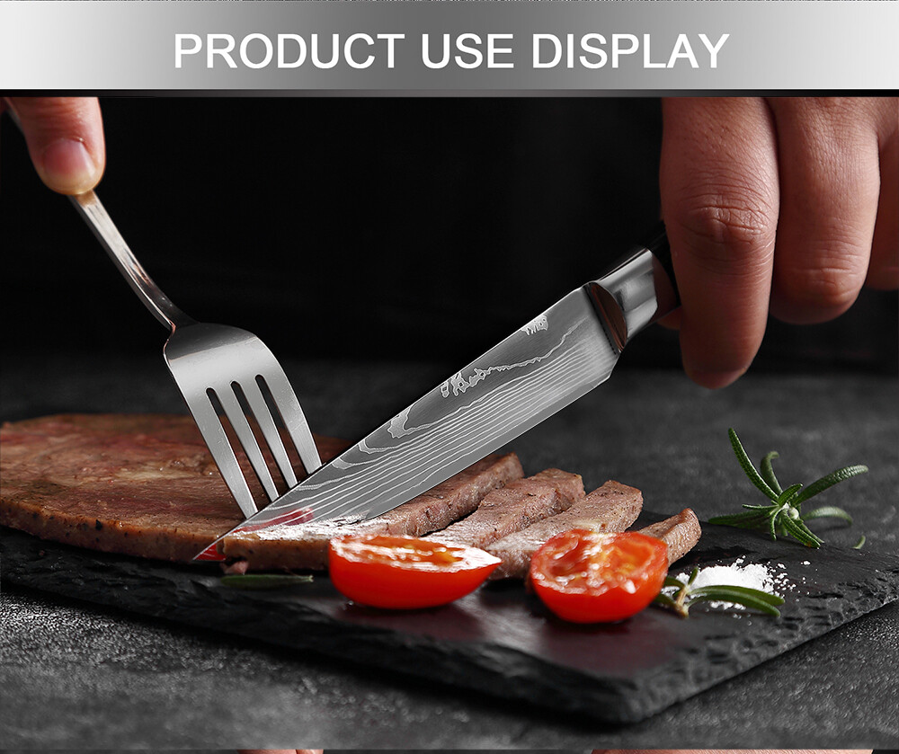 Kitchen Knife Set Steak Knives Sharp Stainless Steel Professional Chef Cutlery