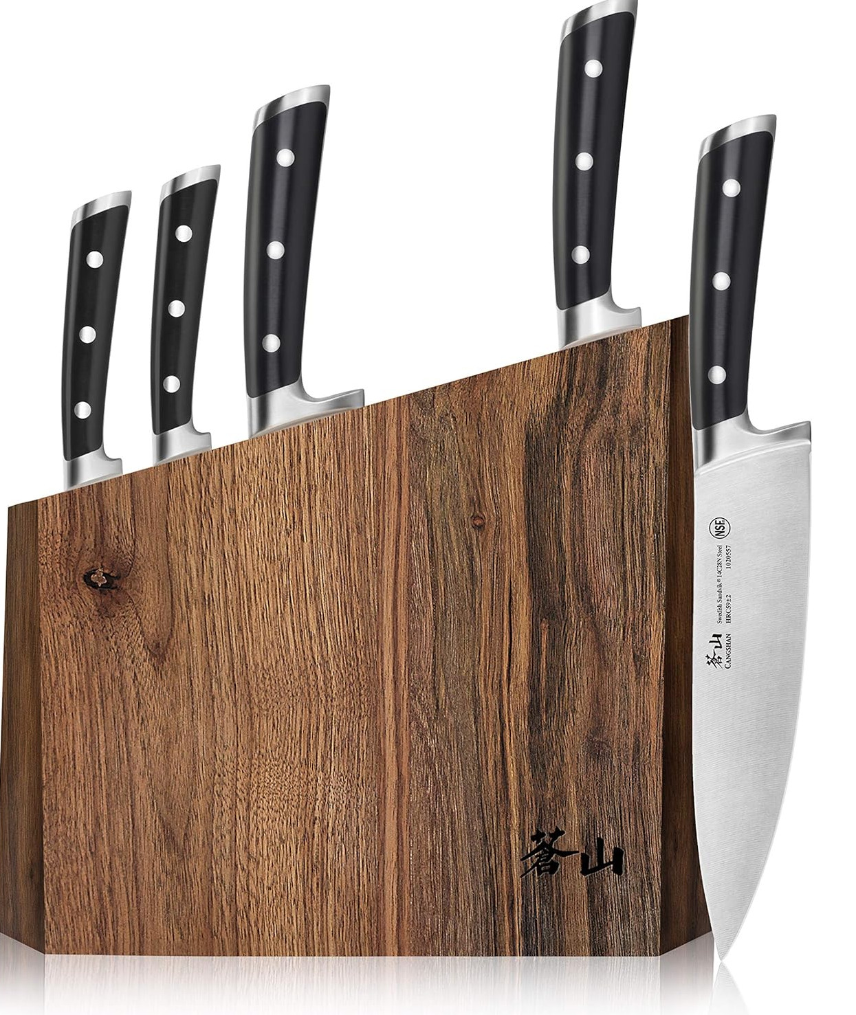 Cangshan TS Series Swedish 14C28N Steel Forged 6-Piece Knife Block Set, Walnut