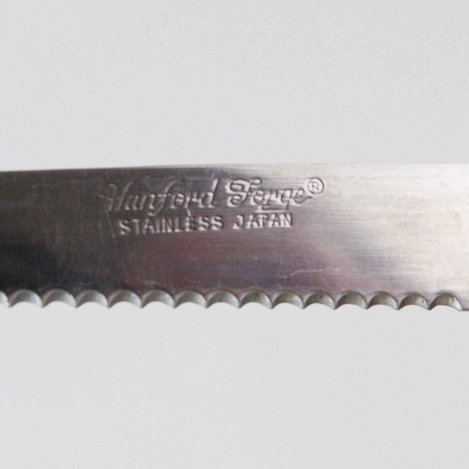 3 Vintage Hanford Forge Stainless Steel Steak Knives Wood Handle Japan 4” Blade