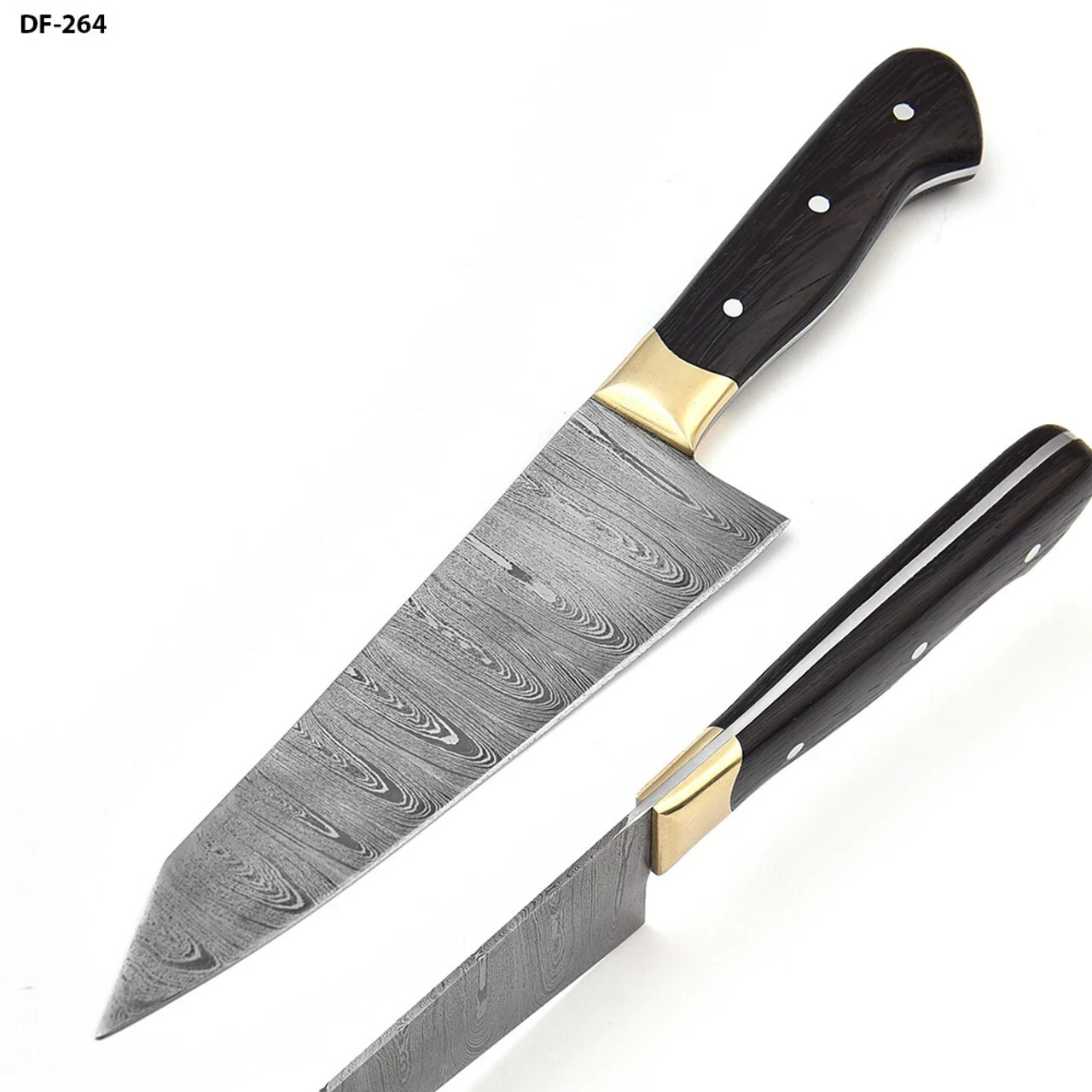 CUSTOM HAND MADE FORGED DAMASCUS STEEL BUNKA CHEF KITCHEN KNIFE 7in