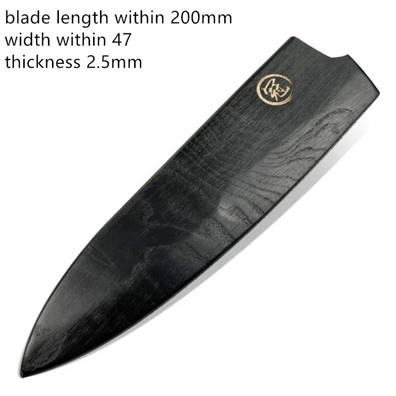 8 inch Japanese Santoku Chef Knife Sheath Wood Saya Blade Protector Guard Cover