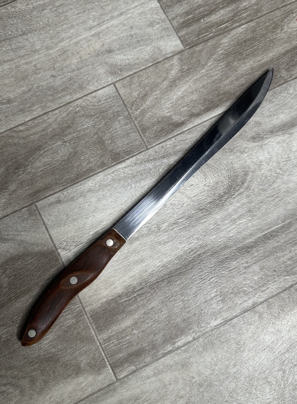 Cutco Knife #23 Slicing Knife Made In USA Brown Red Swirl Handle