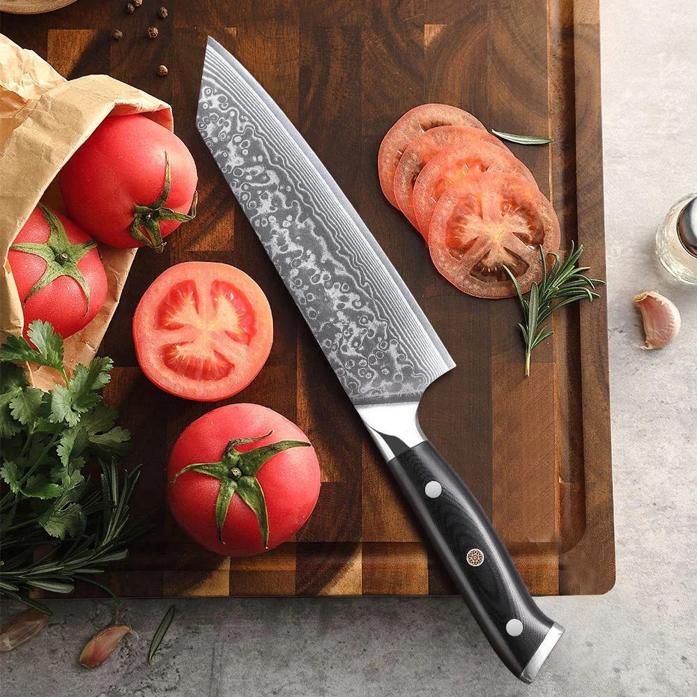 DASHWAY 6″ Bunka Chef Knife Damascus Steel 67-Layer Japanese Kitchen Knife G10