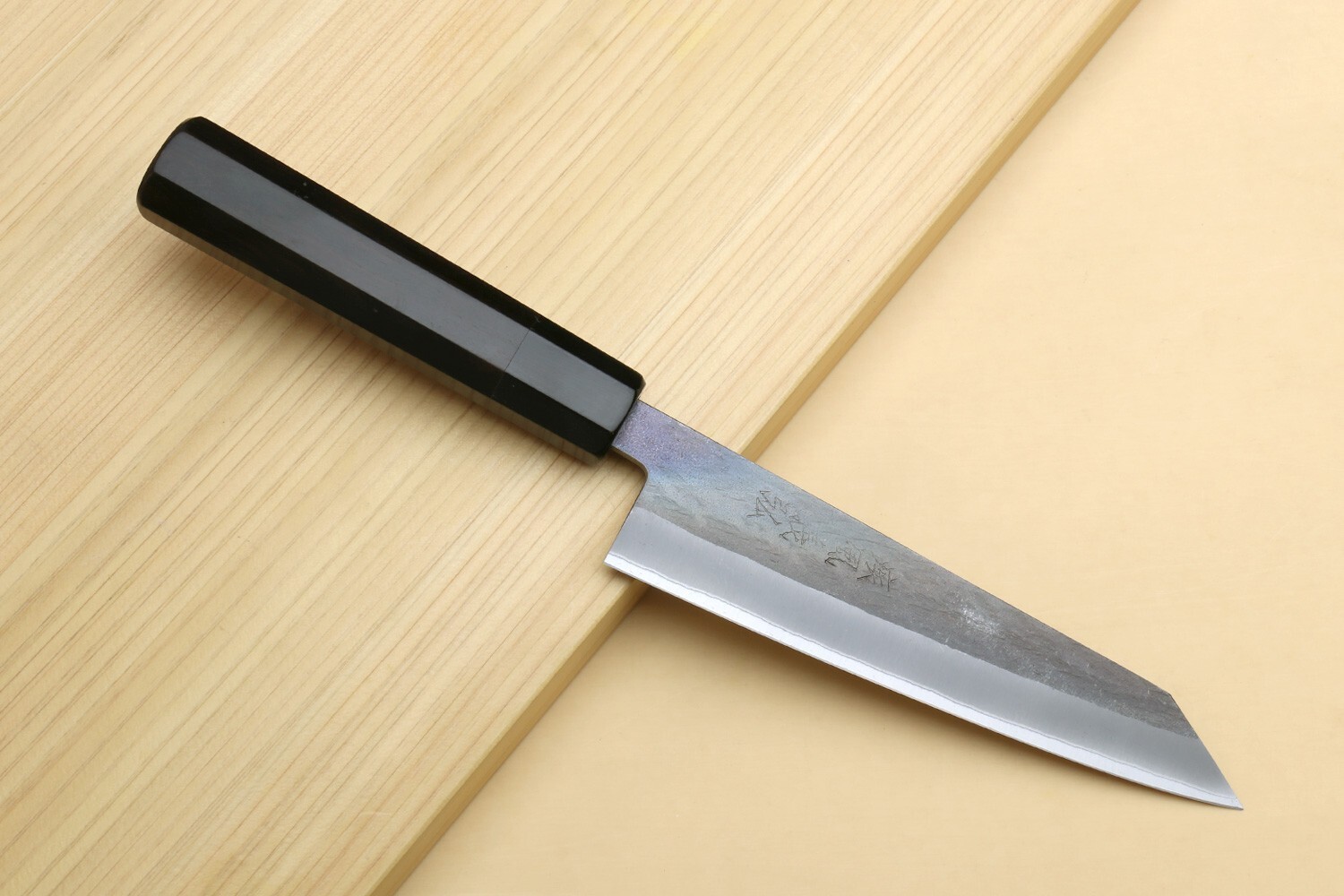Yoshihiro Black-Forged Blue Steel Stainless Clad Petty-Kiritsuke Utility Knife